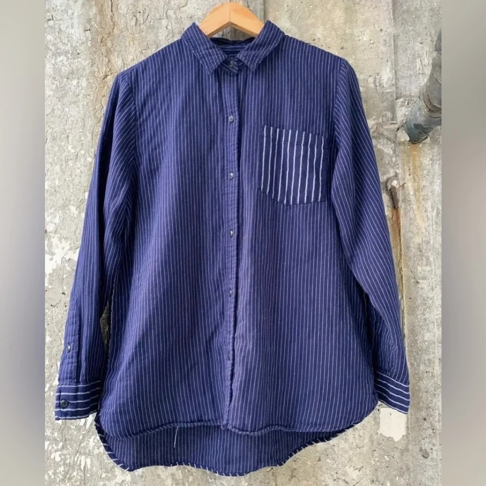 SOLD Madewell Women’s Flannel Classic Ex-Boyfriend Shirt Mix Long Sleeve Large - Picture 2 of 4